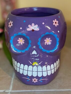 Sugar Skull Ceramic purple